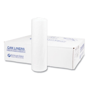 Picture of High-Density Commercial Can Liners, 45 gal, 14 mic, 40" x 48", Clear, 25 Bags/Roll, 10 Interleaved Rolls/Carton