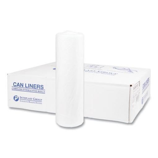 Picture of High-Density Commercial Can Liners, 45 gal, 14 mic, 40" x 48", Clear, 25 Bags/Roll, 10 Interleaved Rolls/Carton