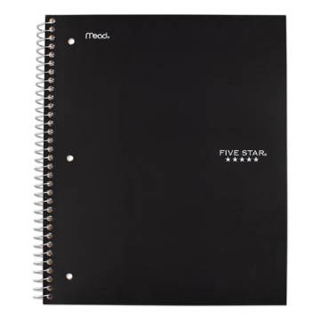 Picture of Wirebound Notebook with Two Pockets, 1-Subject, Medium/College Rule, Black Cover, (100) 11 x 8.5 Sheets