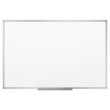 Picture of Dry Erase Board with Aluminum Frame, 72 x 48, Melamine White Surface, Silver Aluminum Frame
