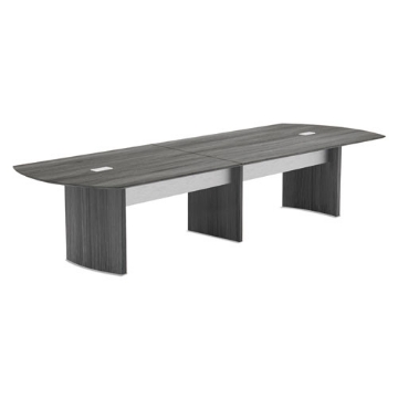 Picture of medina conference table top, half-section, boat, 84w x 48d, gray steel