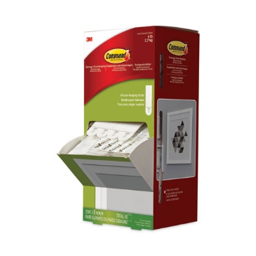 Picture of Picture Hanging Strips, Cabinet Pack, Removable, Holds Up To 6 Lbs Per Pair, 0.75 X 2.75, White, 4/set, 50 Sets/carton