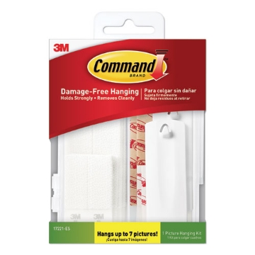 Picture of picture hanging kit, assorted sizes, plastic, white, 1 lb; 4 lb capacities, 24 pieces/pack