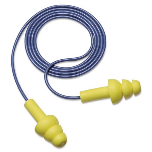 Picture of E-A-R UltraFit Earplugs, Corded, Premolded, Yellow, 100 Pairs