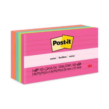 Picture of Original Pads in Poptimistic Collection Colors, Note Ruled, 3" x 5", 100 Sheets/Pad, 5 Pads/Pack
