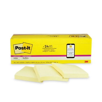 Picture of Pads in Canary Yellow, Cabinet Pack, 3" x 3", 90 Sheets/Pad, 24 Pads/Pack