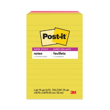 Picture of Note Pads in Summer Joy Collection Colors, 4" x 6", Note Ruled, Summer Joy Collection Colors, 90 Sheets/Pad, 3 Pads/Pack
