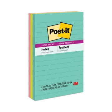 Picture of Pads in Supernova Neon Collection Colors, Note Ruled, 4" x 6", 90 Sheets/Pad, 3 Pads/Pack