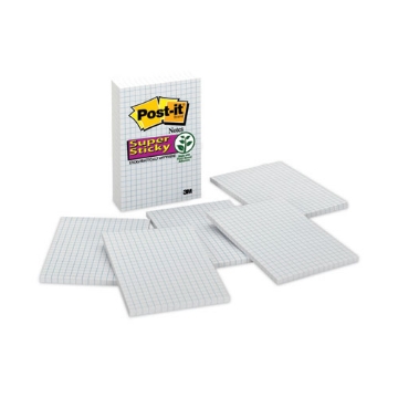 Picture of Grid Notes, Quad Ruled, 4" x 6", White, 50 Sheets/Pad, 6 Pads/Pack