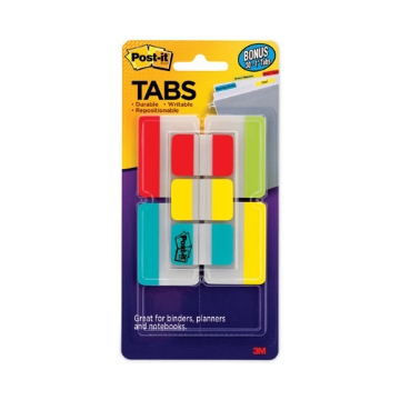 Picture of Plain Solid Color Tabs Value Pack, (66) 1/5-Cut 1" Wide, (48) 1/3-Cut 2" Wide, Assorted Colors and Sizes, 114/Pack