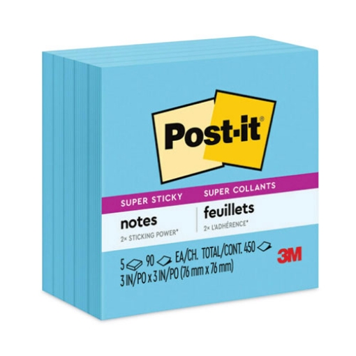 Picture of Full Stick Notes, 3" x 3", Energy Boost Collection Colors, 25 Sheets/Pad, 4 Pads/Pack