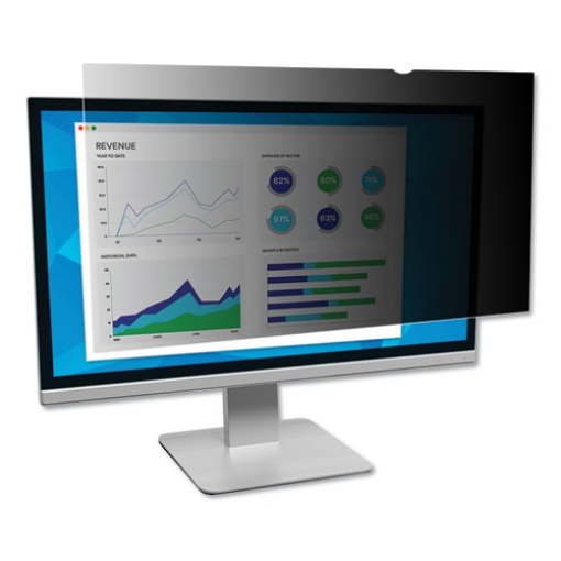 Picture of frameless blackout privacy filter for 24" widescreen flat panel monitor, 16:9 aspect ratio