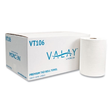 Picture of 10 Inch Tad Roll Towels, 1-Ply, 10" X 550 Ft, White, 6 Rolls/carton