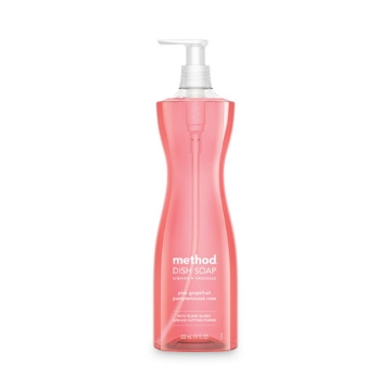 Picture of Dish Soap Pump, Hour-Glass Bottle Shape, Pink Grapefruit Scent, 18 oz Pump Bottle, 6/Carton