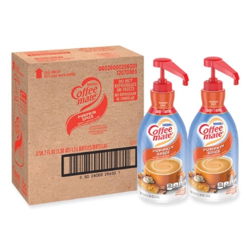 Picture of Liquid Coffee Creamer, Pumpkin Spice, 1.5 L Pump Bottle, 2/carton