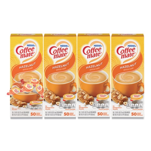 Picture of Liquid Coffee Creamer, Hazelnut, 0.38 Oz Mini Cups, 50/box, 4 Boxes/carton, 200 Total/carton