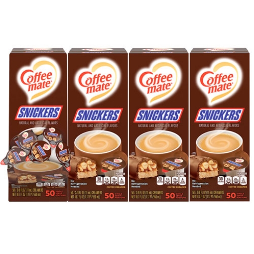 Picture of Liquid Coffee Creamer, Snickers, 0.38 Oz Mini Cups, 200 Cups/carton