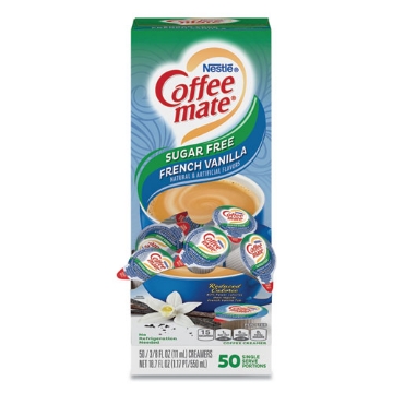 Picture of Liquid Coffee Creamer, Sugar Free French Vanilla, 0.38 oz Mini Cups, 50/Box