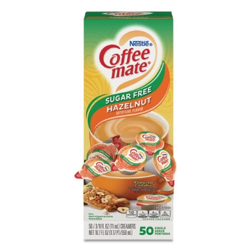 Picture of Liquid Coffee Creamer, Sugar Free Hazelnut, 0.38 oz Mini Cups, 50/Box
