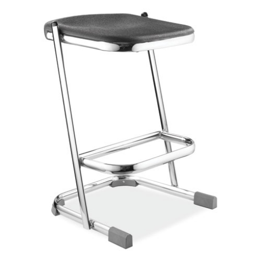 Picture of 6600 Series Elephant Z-Stool, Backless, Supports Up to 500lb, 24" Seat Height, Black Seat, Chrome Frame,Ships in 1-3 Bus Days
