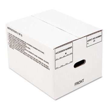 Picture of 8115001178249 Skilcraft Record Archival Storage Box, Letter Files, 12" X 9.5" X 14.75", White, 25/bundle