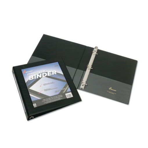 Picture of 7510014621390 Skilcraft Framed Slant-D Ring View Binder, 3 Rings, 1" Capacity, 11 X 8.5, Black