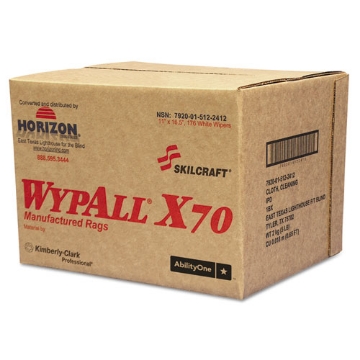 Picture of 7920015122412, Skilcraft, Wypall X70 Rags, 11 X 16.5, White, 174/box