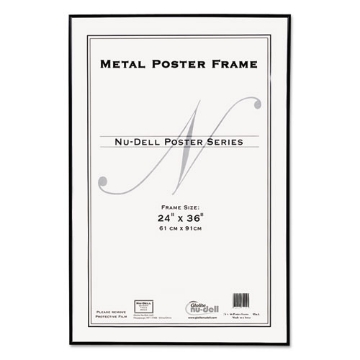 Picture of Metal Poster Frame, Plastic Face, 24 X 36, Black