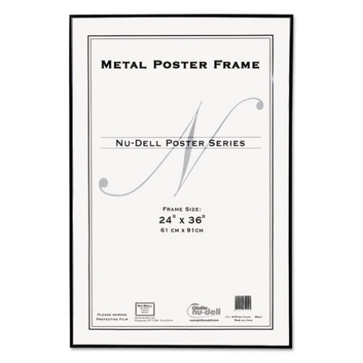Picture of Metal Poster Frame, Plastic Face, 24 X 36, Black