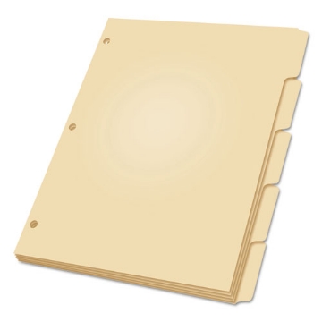 Picture of Write-On Tab Dividers, 5-Tab, 11 X 8.5, Manila, 20 Sets
