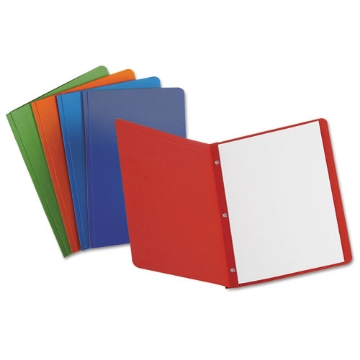 Picture of Title Panel And Border Front Report Cover, Three-Prong Fastener, 0.5" Capacity, 8.5 X 11, Assorted/assorted, 25/box