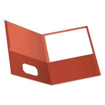 Picture of Earthwise By Oxford 100% Recycled Paper Twin-Pocket Portfolio, 100-Sheet Capacity, 11 X 8.5, Red, 25/box
