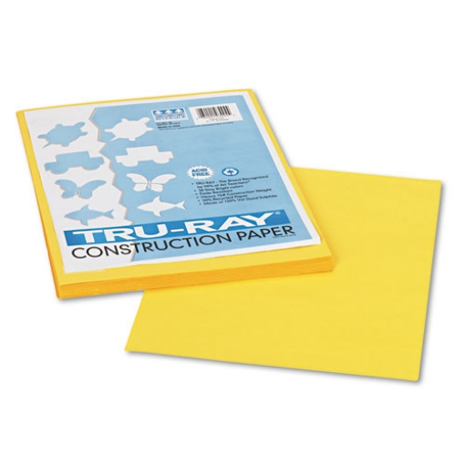 Picture of Tru-Ray Construction Paper, 76 lb Text Weight, 9 x 12, Yellow, 50/Pack