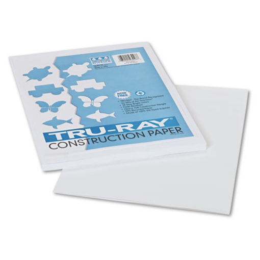 Picture of Tru-Ray Construction Paper, 76 lb Text Weight, 9 x 12, White, 50/Pack