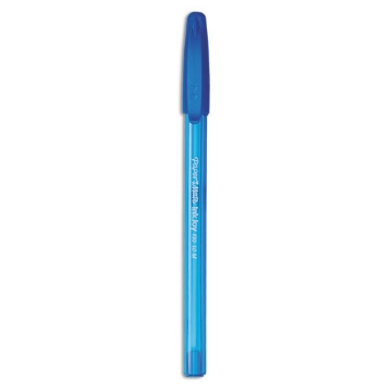 Picture of InkJoy 100 Ballpoint Pen, Stick, Medium 1 mm, Blue Ink, Translucent Blue Barrel, Dozen