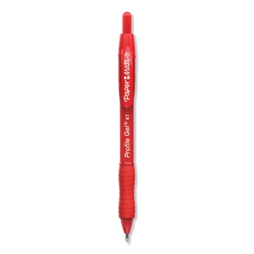 Picture of Profile Gel Pen, Retractable, Medium 0.7 Mm, Red Ink, Translucent Red Barrel, Dozen