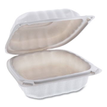 Picture of EarthChoice SmartLock Microwavable MFPP Hinged Lid Container, 6 x 6 x 3.1, White, Plastic, 400/Carton