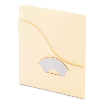Picture of Pocket Project Folders, 3-Hole Punched, Letter Size, Manila, 15/pack