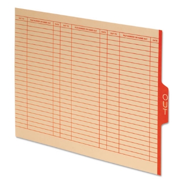 Picture of Out Guides With Center Tab, 1/3-Cut End Tab, Out, 8.5 X 11, Manila, 100/box