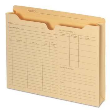 Picture of Preprinted Project Jackets, Straight Tab, Letter Size, Manila, 50/box
