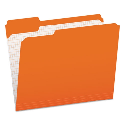 Picture of Double-Ply Reinforced Top Tab Colored File Folders, 1/3-Cut Tabs: Assorted, Letter Size, 0.75" Expansion, Orange, 100/Box