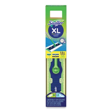 Picture of Sweeper Mop, 16.5 x 9 White Cloth Head, 46" Green/Silver Aluminum/Plastic Handle