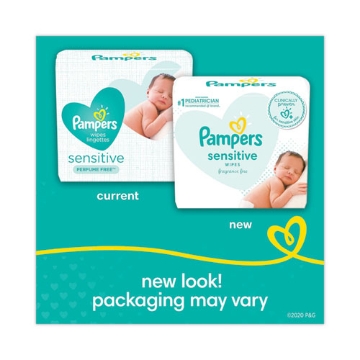 Picture of Sensitive Baby Wipes, 1-Ply, 6.8 x 7, Unscented, White, 56/Pack, 8 Packs/Carton