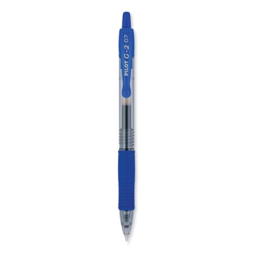 Picture of G2 Premium Gel Pen, Retractable, Fine 0.7 mm, Blue Ink, Smoke/Blue Barrel, 2/Pack