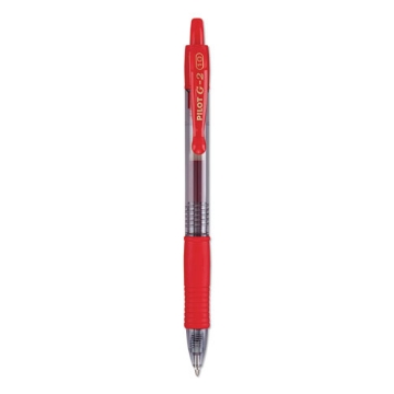 Picture of G2 Premium Gel Pen, Retractable, Bold 1 mm, Red Ink, Smoke/Red Barrel, Dozen