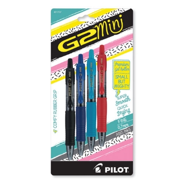 Picture of G2 Mini Gel Pen, Retractable, Fine 0.7 Mm, Assorted Ink And Barrel Colors, 4/pack