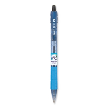 Picture of B2p Bottle-2-Pen Recycled Ballpoint Pen, Retractable, Medium 1 Mm, Black Ink, Translucent Blue Barrel, Dozen