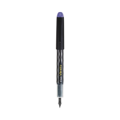 Picture of Varsity Fountain Pen, Medium 1 mm, Purple Ink, Clear/Black/Purple Barrel