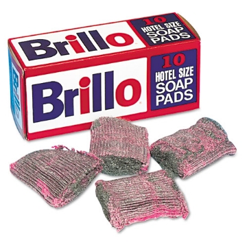 Picture of Hotel Size Steel Wool Soap Pad, 4 X 4, Charcoal/pink,10/pack, 120/carton