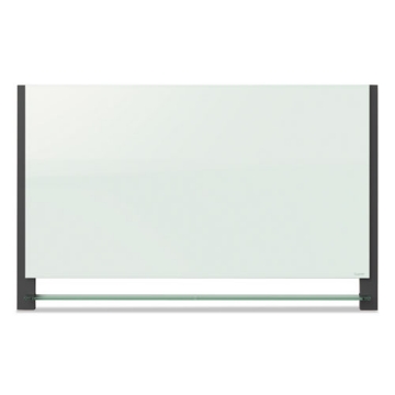 Picture of Evoque Magnetic Glass Marker Board with Black Aluminum Frame, 39 x 22, White Surface, Black Aluminum Frame